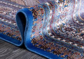 blue color silk carpet