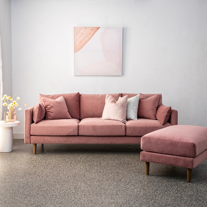 Blush Pink 3 Seater Sofa
