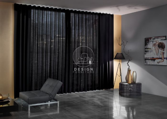 black color electric curtains