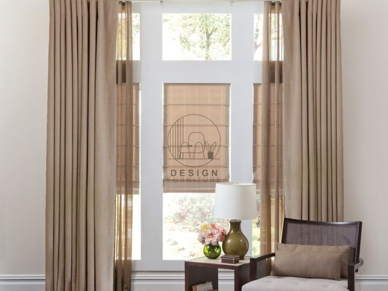 Folded blackout curtains