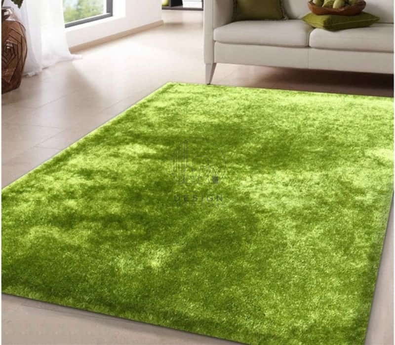 Green color shaggy rugs in Dubai