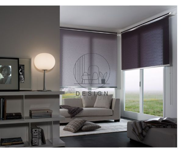 white and black roller blinds