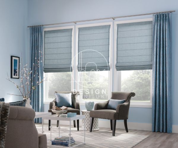 curtain with roman blinds