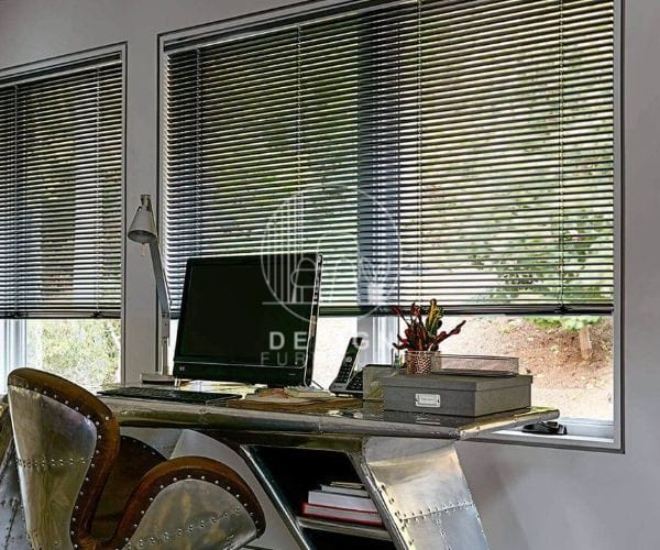 chair with office blinds