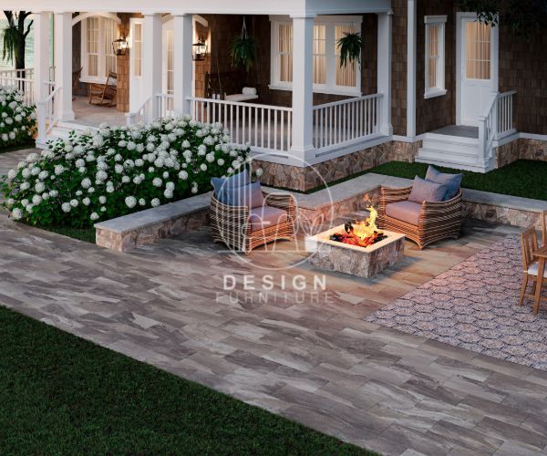 Outdoor flooring with furniture