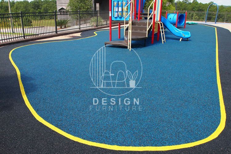 Blue color epdm flooring in playground