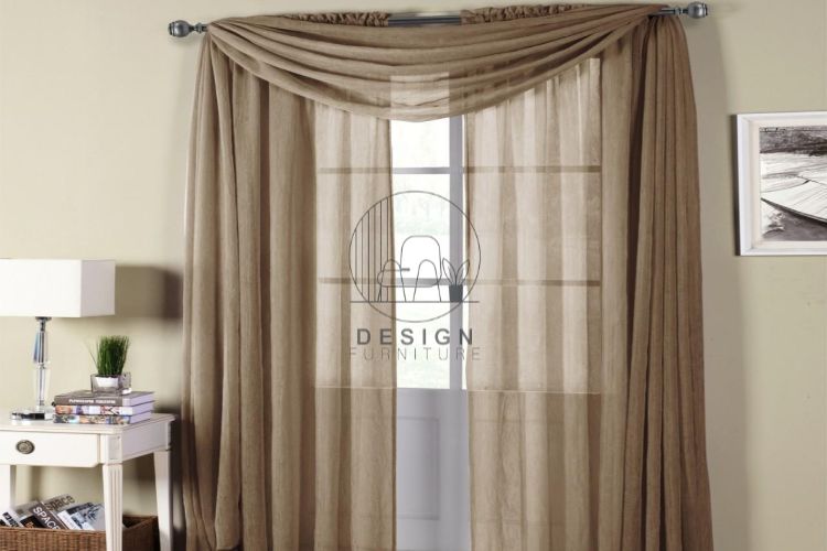 Sheer curtains hanging in the room