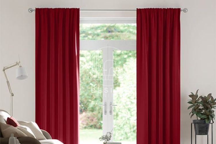 fine velvet cherry red curtains