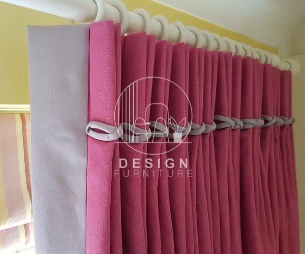 pink pinch pleat curtains