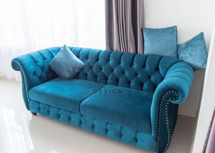 Blue Customized Cushions with Blackout Curtains