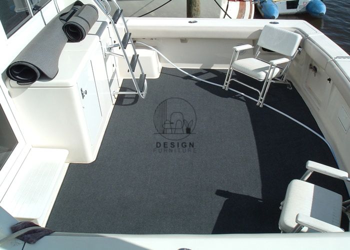 Black customized carpets for boats and yachts