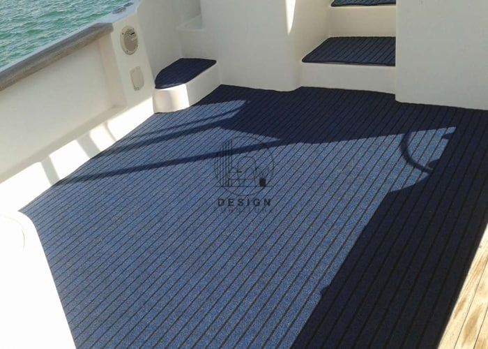 Blue customized carpets for boats and yachts