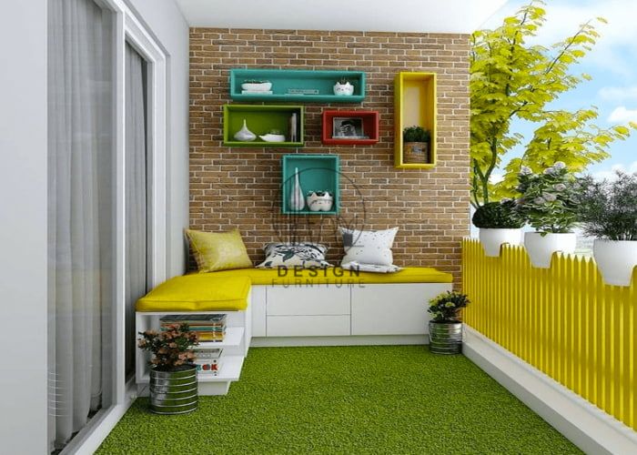 Modern artificial grass for balcony
