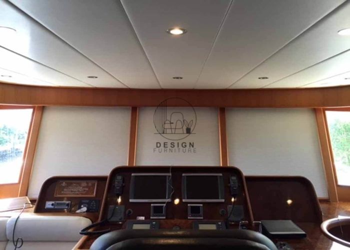 White customized blinds for boats and yachts