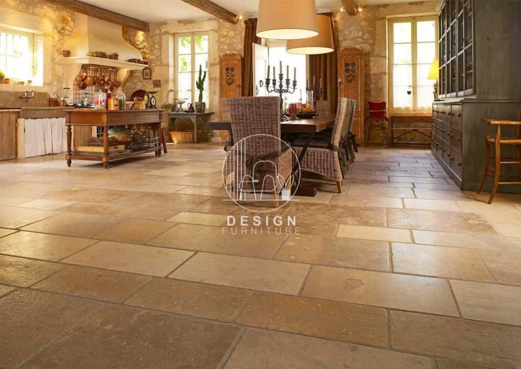 Stone flooring tiles