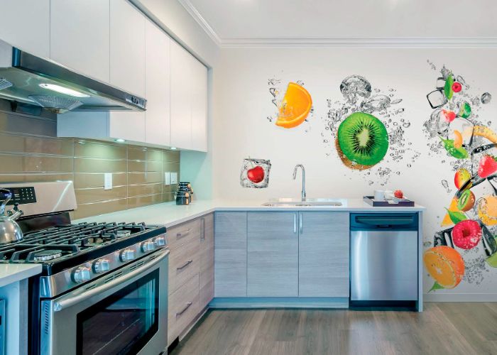 fruity style wallpaper for kitchen