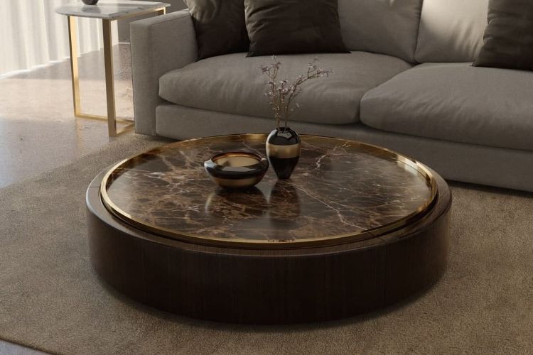 brown color round center table