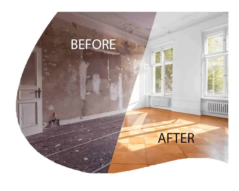 before and after preview of renovation project