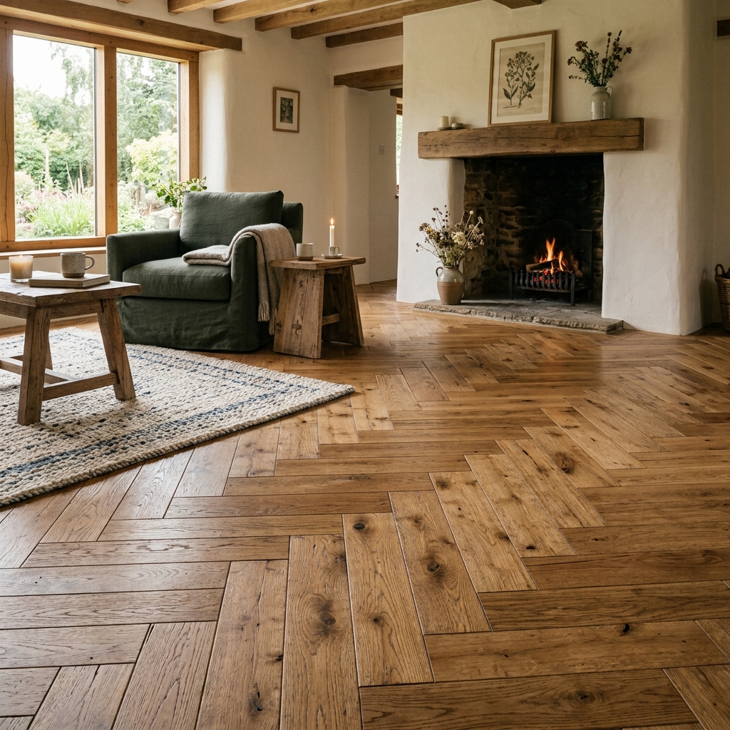 Modern Herringbone Flooring Dubai