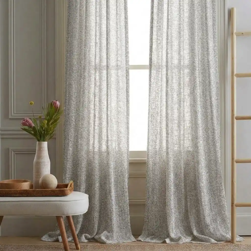White Crinkle Curtain