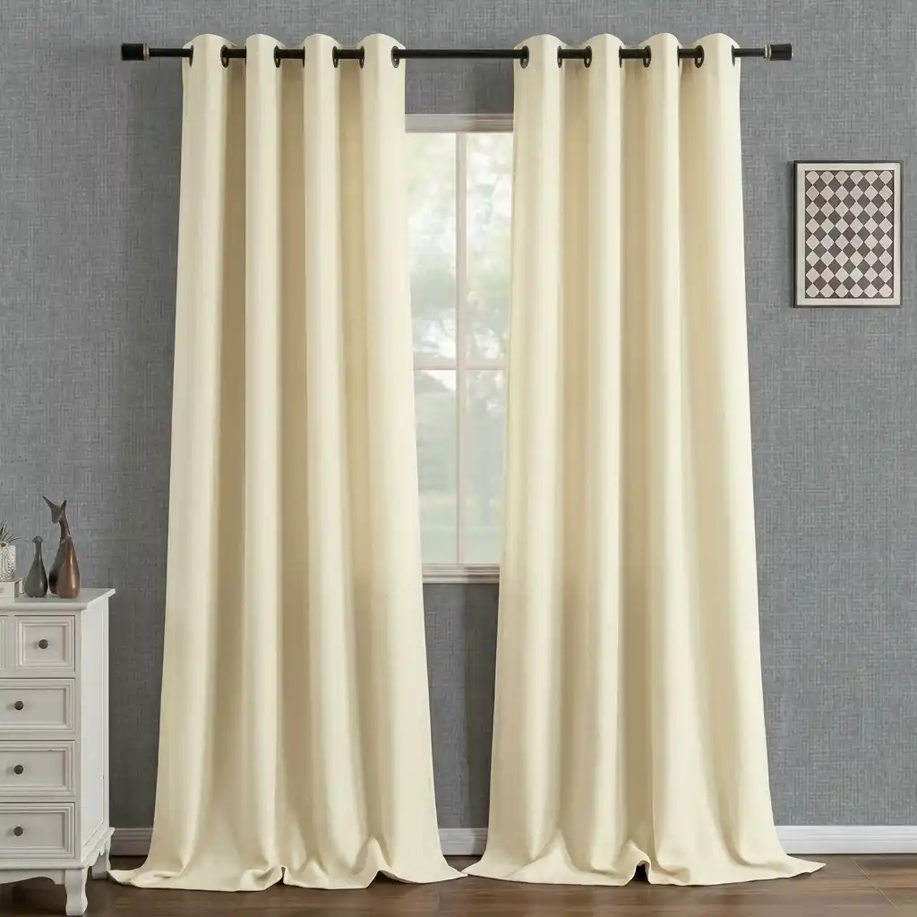 Cream Smooth Curtain
