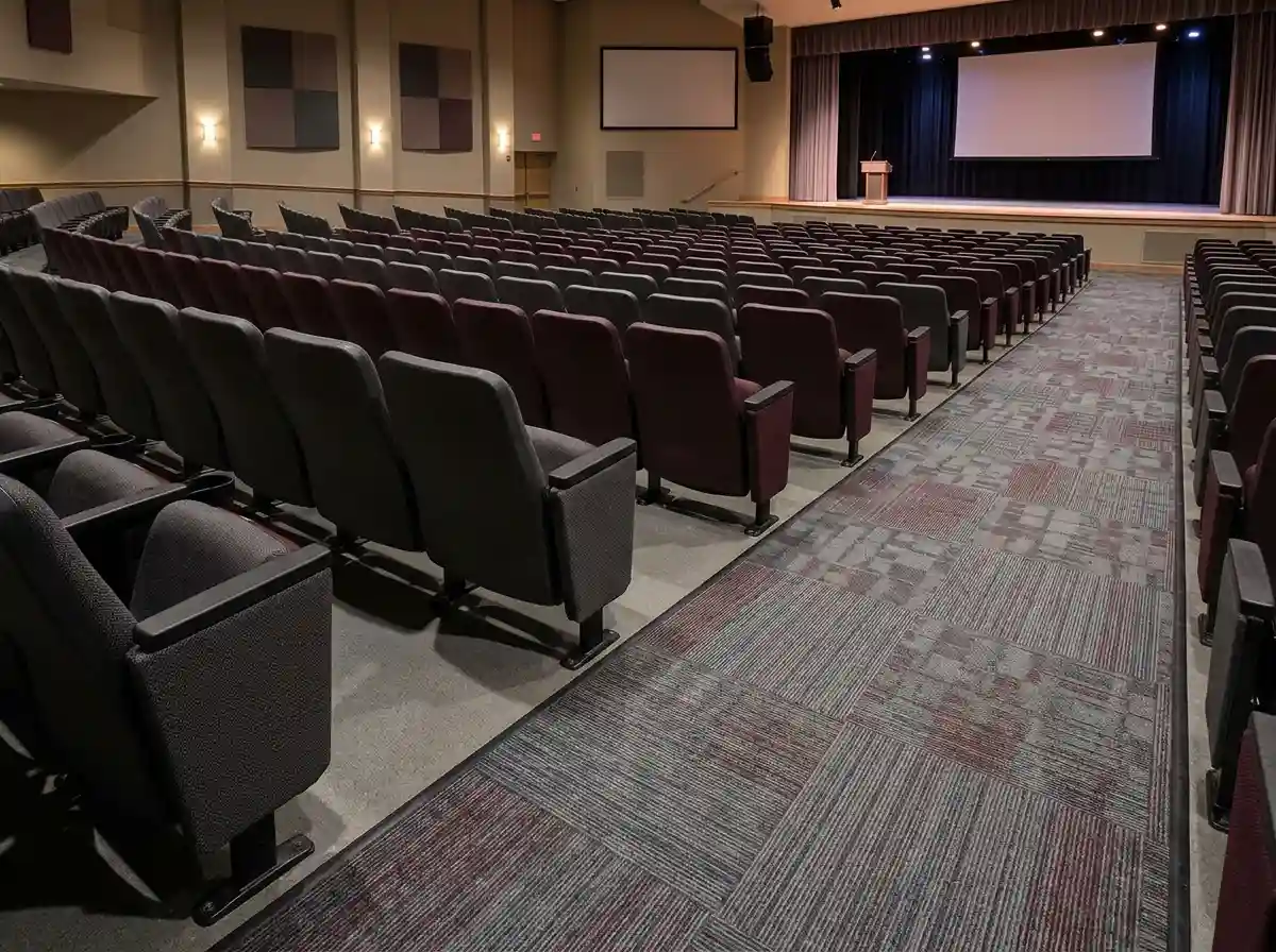 Carpet tiles installed in an auditorium in Dubai