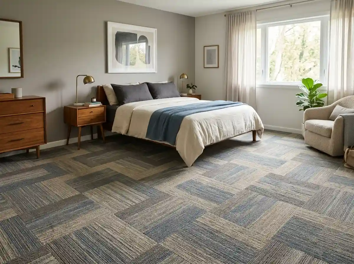 Carpet tiles in a cosy bedroom in Dubai