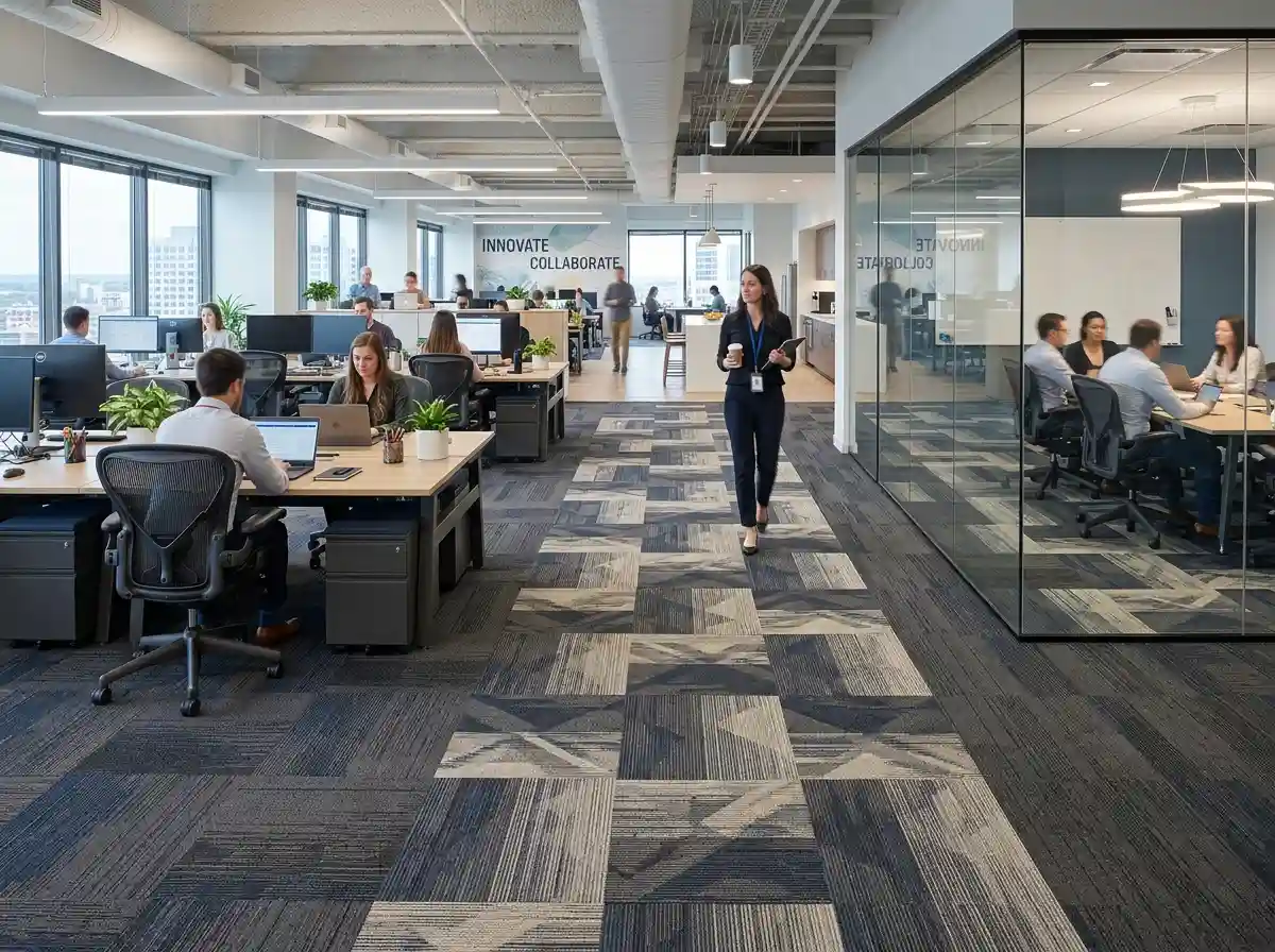 Office carpet tiles Dubai for open-plan workspaces