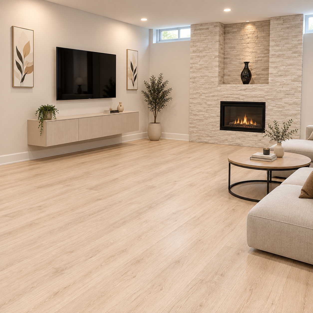 Beige Oak Vinyl Floor