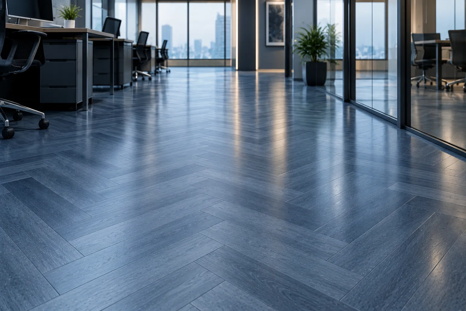 Office Herringbone Flooring