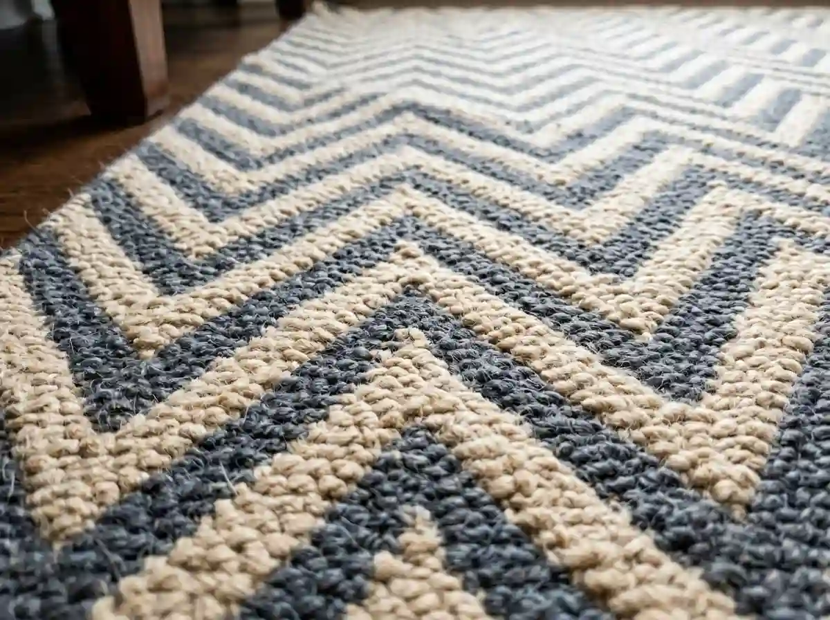 Chevron pattern outdoor carpet in a contemporary design