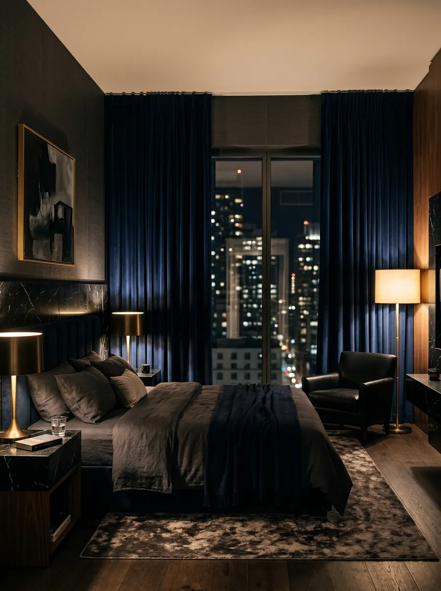 Dark Luxury Bedroom Curtains Dubai