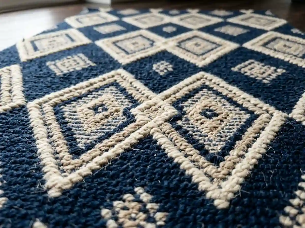 Diamond pattern outdoor carpet with a geometric design