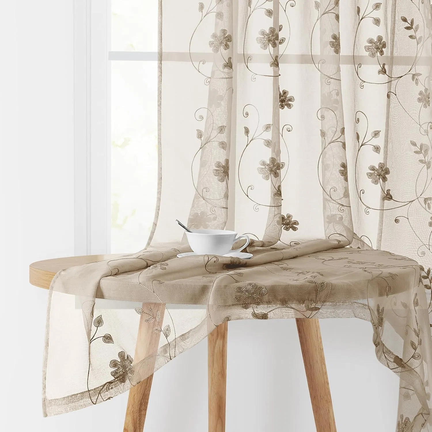 Sheer Embroidered Curtains Dubai
