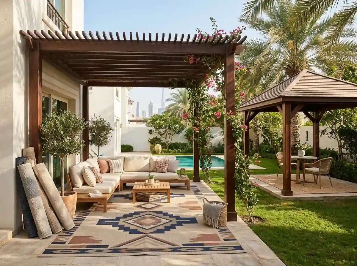 Outdoor carpet under a gazebo or pergola in Dubai