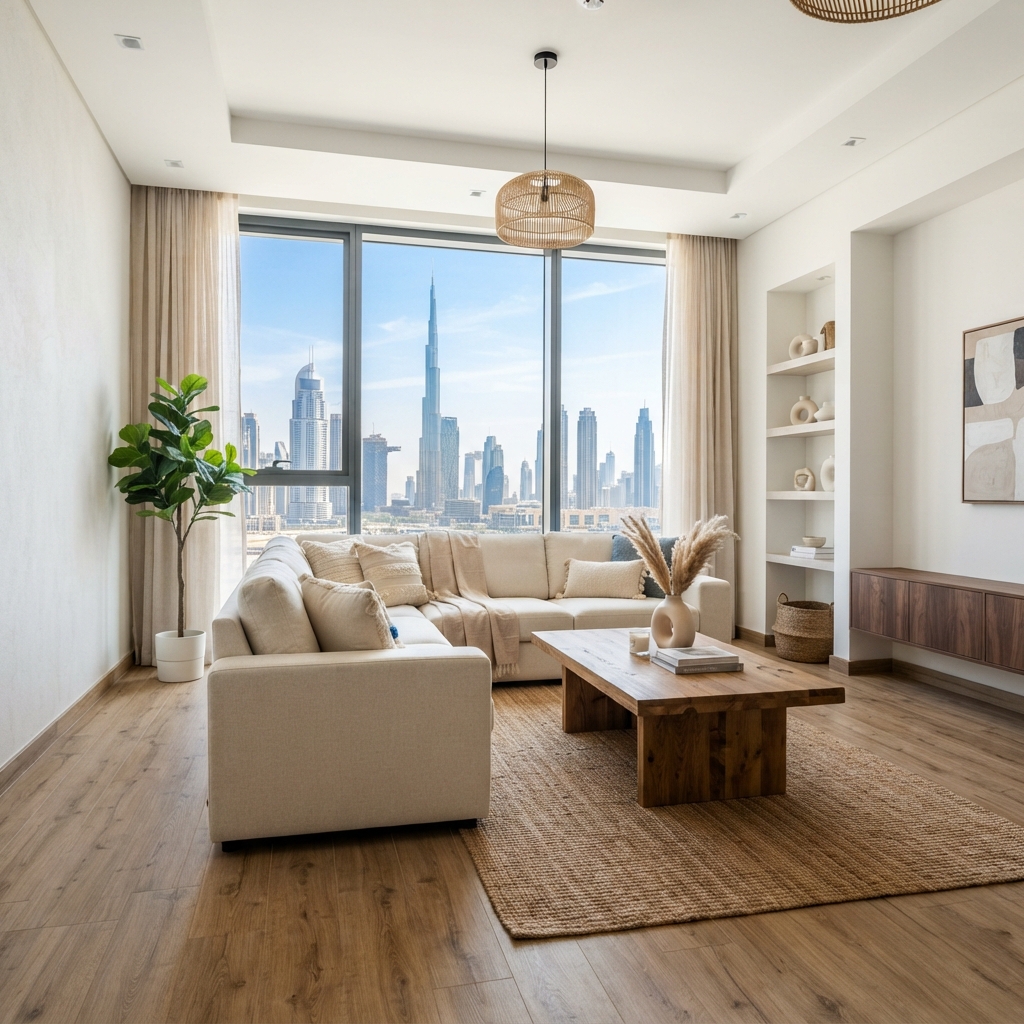 Living Room LVT Flooring Dubai