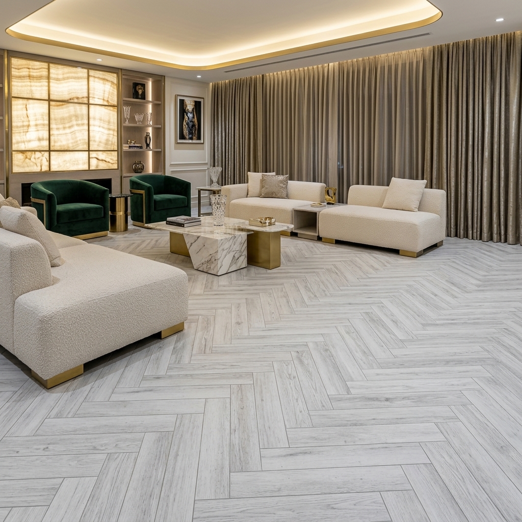 Light Grey Herringbone