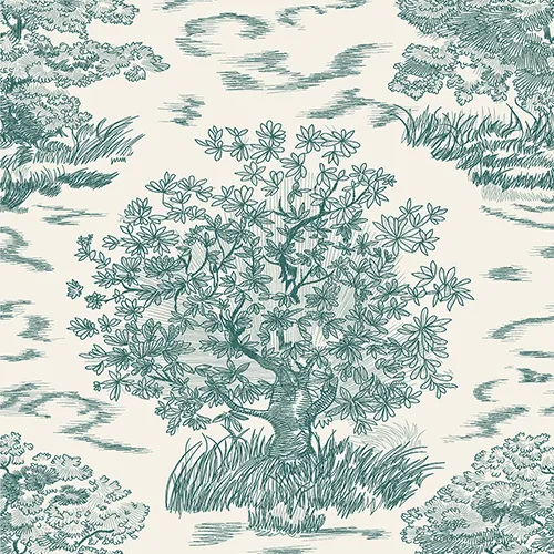 Teal Toile Bedchamber