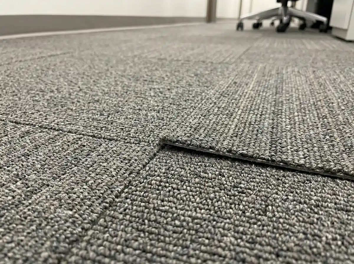 Polyester carpet tiles in rich, flexible colours