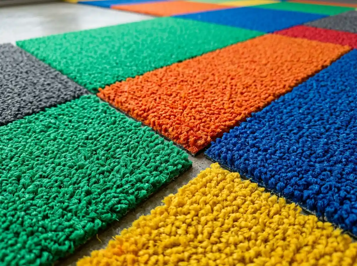 Polypropylene carpet tiles, stain-resistant and budget-friendly