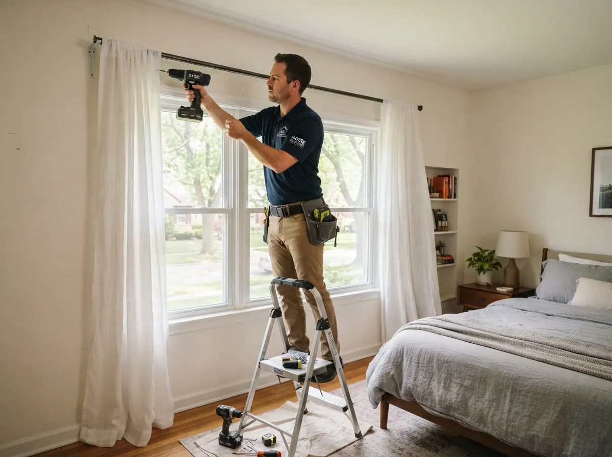 Bedroom Curtain Installation