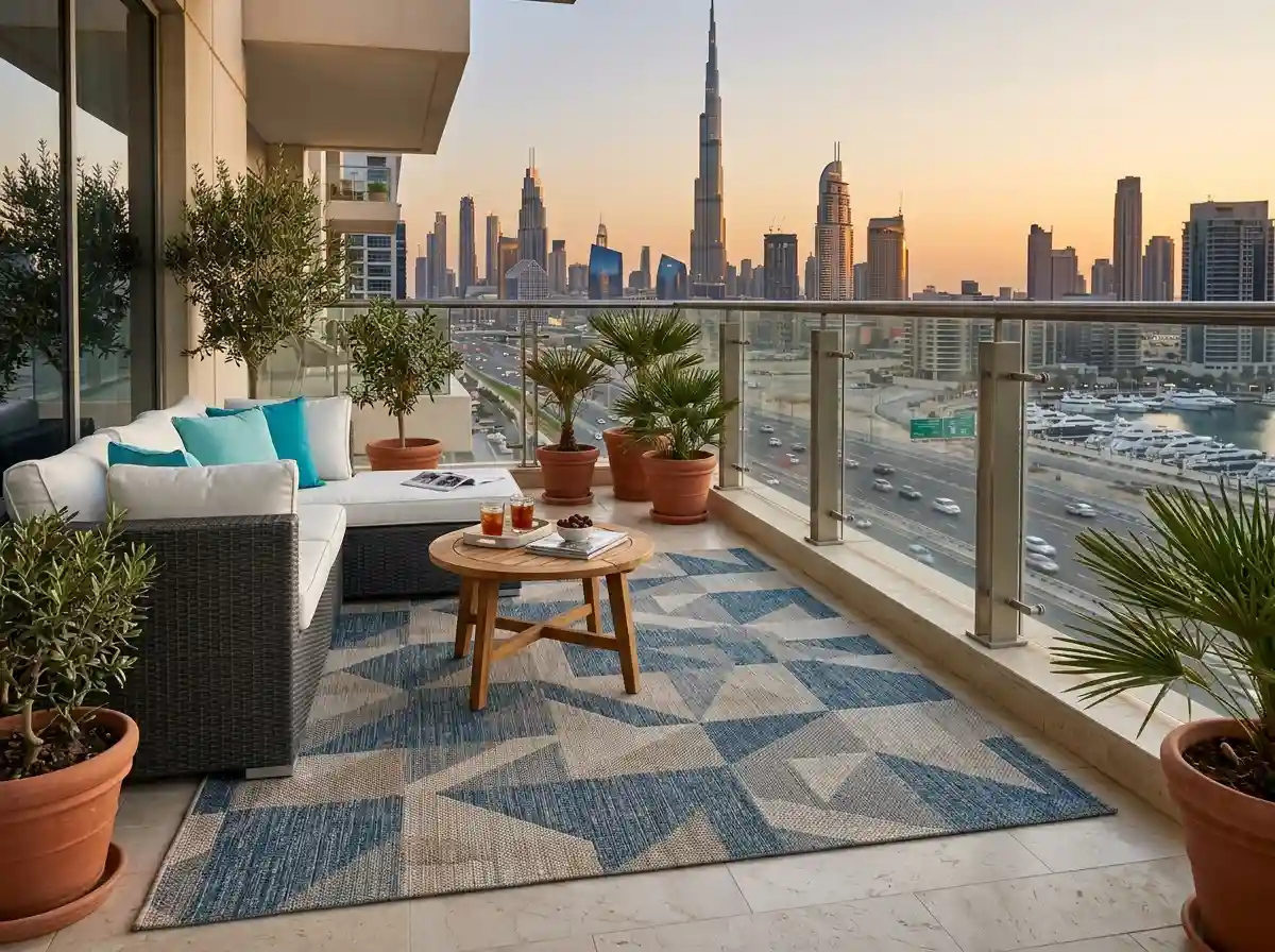 Carpet tiles with neat joints fitted in a Dubai space