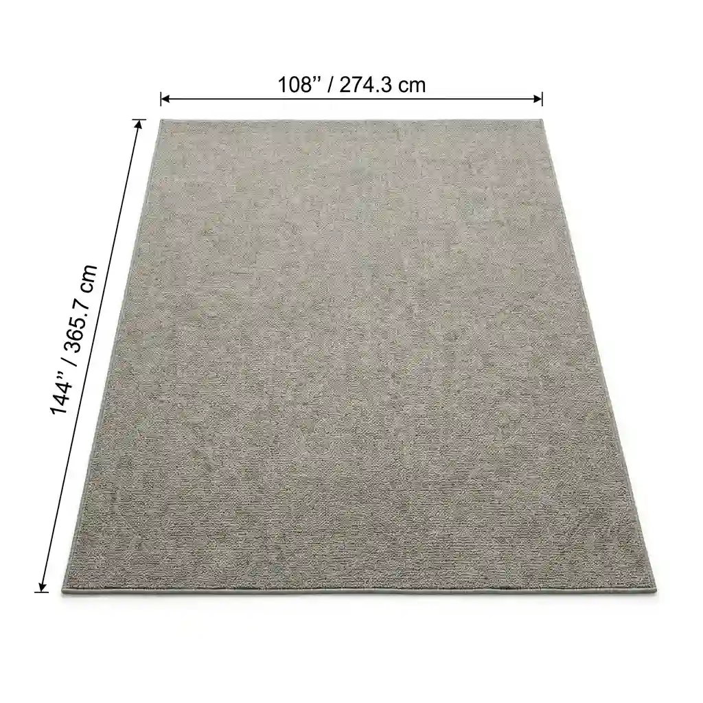 9×12 ft living room carpet size example in a large Dubai lounge