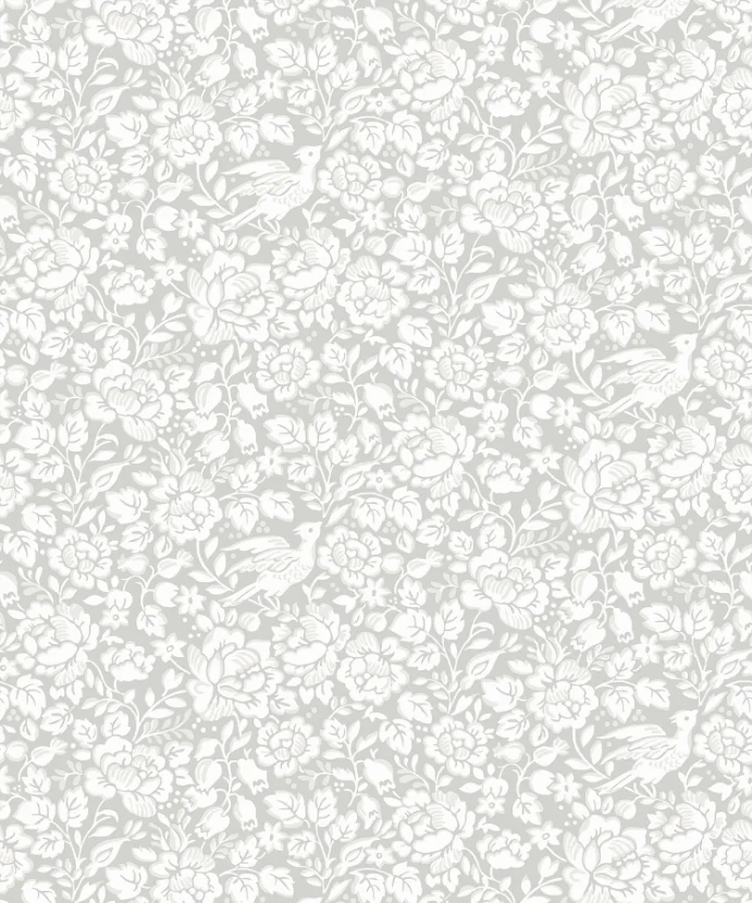 Silver Rose Bird Print