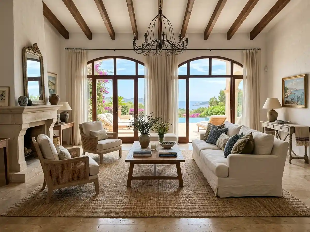 Natural sisal carpet in a Dubai living room