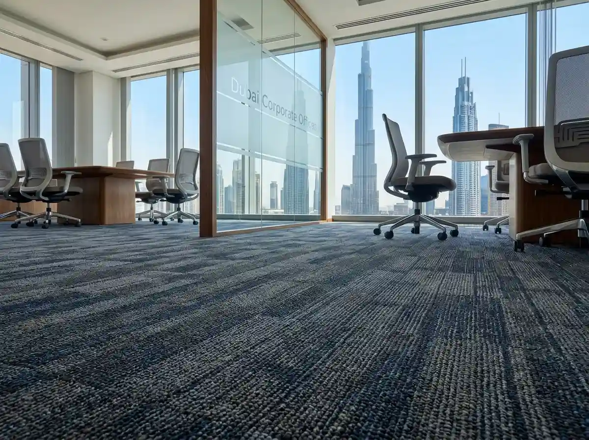 Commercial carpet flooring in a modern office