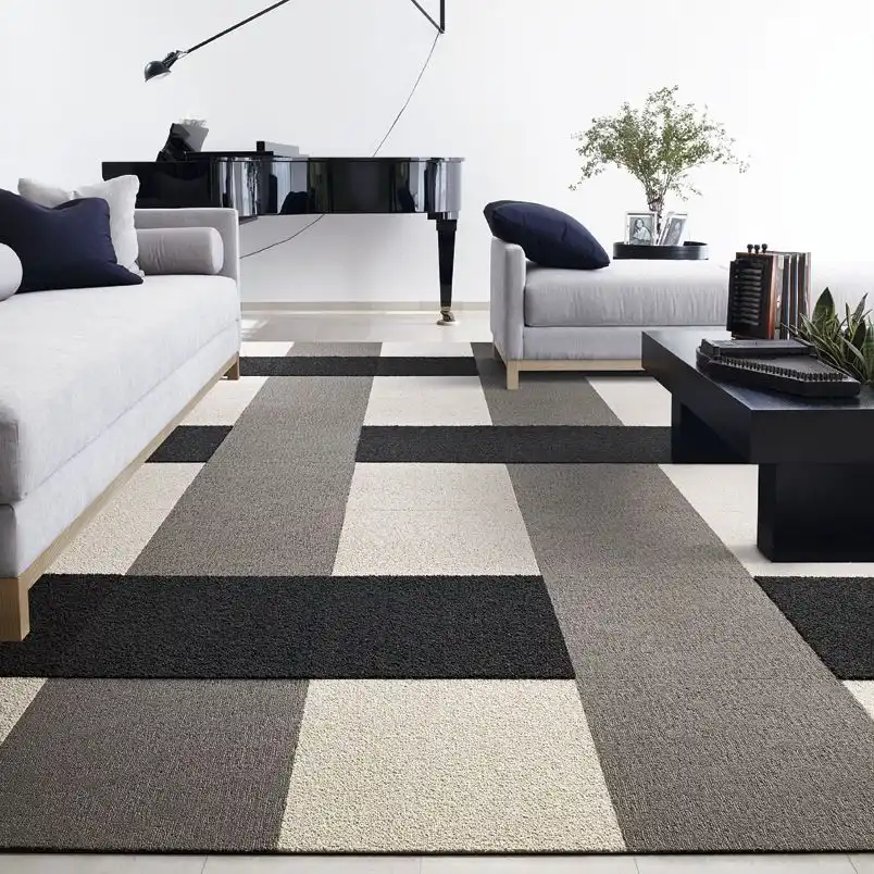 Living room carpet tiles in a Dubai home
