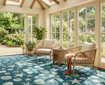 Ocean Shell outdoor carpet with an ocean shell-inspired design